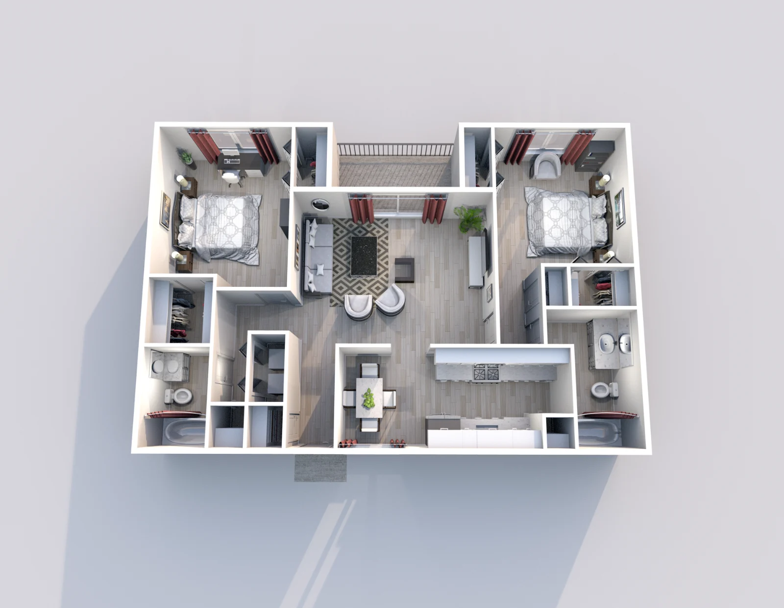 Eden Pointe — floor plan, Plan Elm · 2 bed · 2 baths · 1,186 sq ft