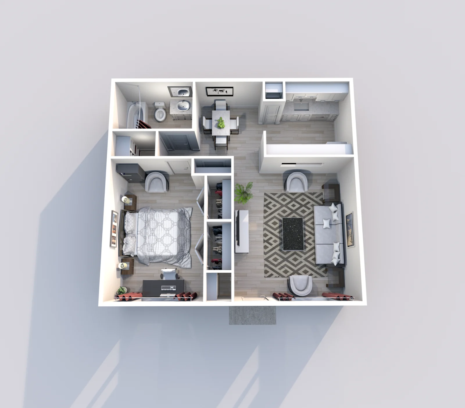 Eden Pointe — floor plan, Plan Magnolia · 1 bed · 1 bath · 619 sq ft