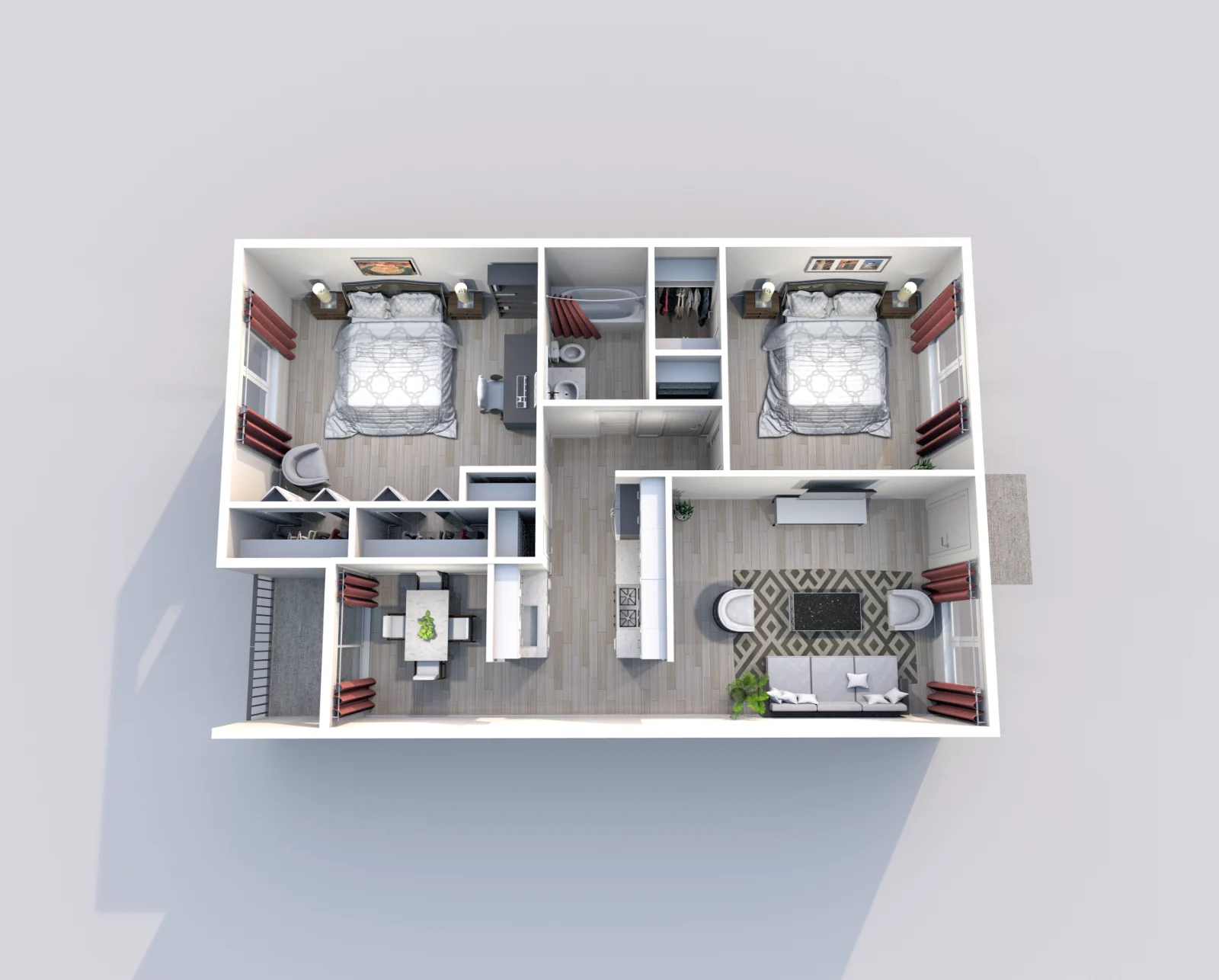 Eden Pointe — floor plan, Plan Sycamore · 2 bed · 1 bath · 924 sq ft